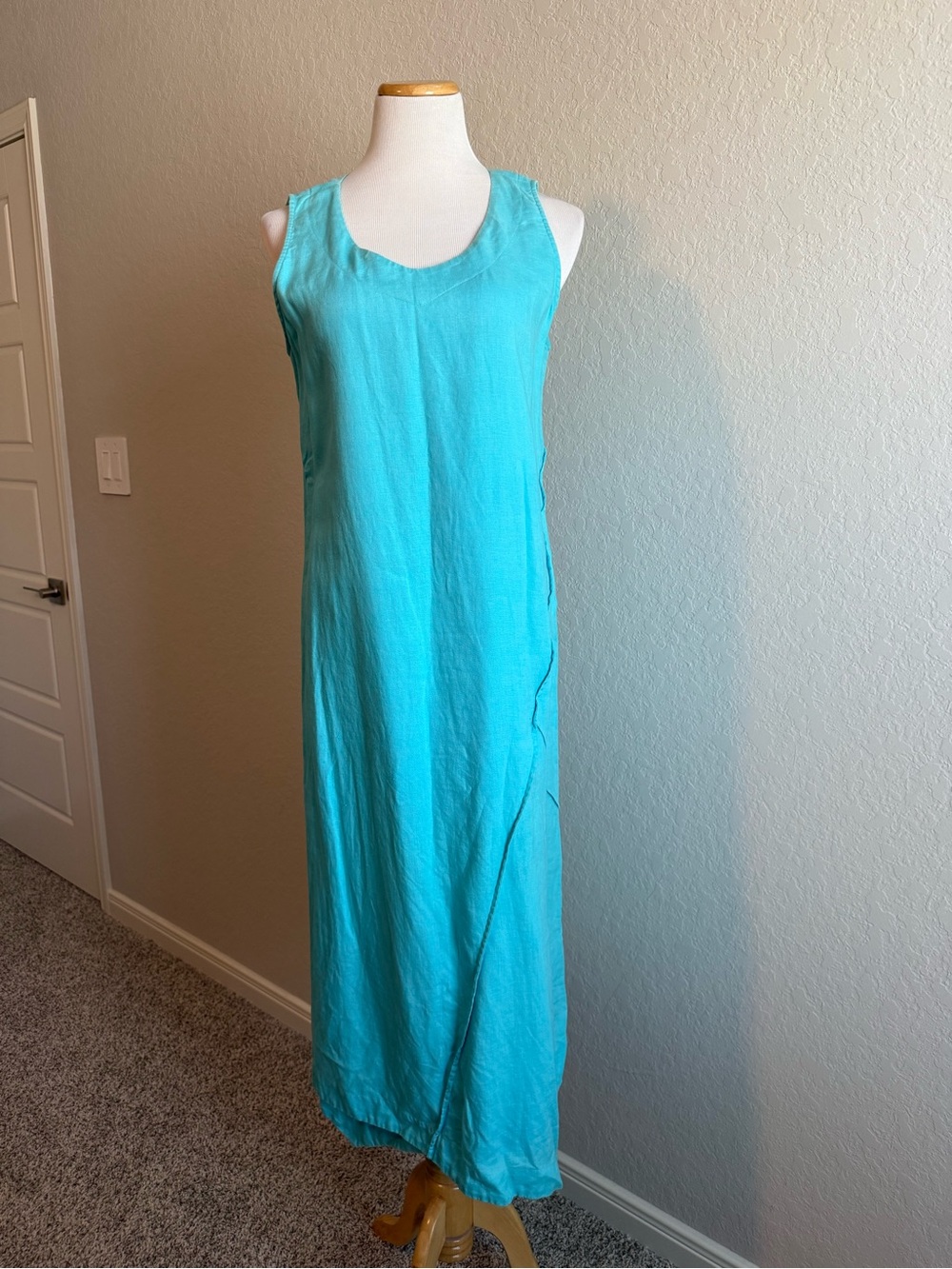 J.Jill Euro Summer Linen Wrap Midi Dress - Picture 2 of 10